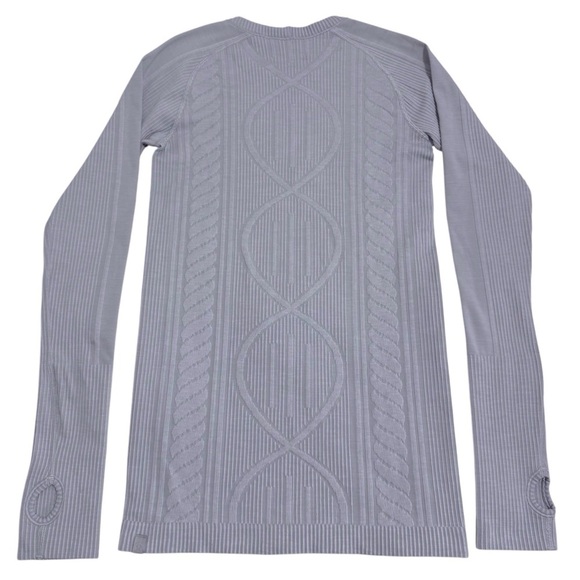 Lululemon Rest Less Pullover Top Size 4 Heathered Silver Long Sleeve AS IS - Picture 3 of 11